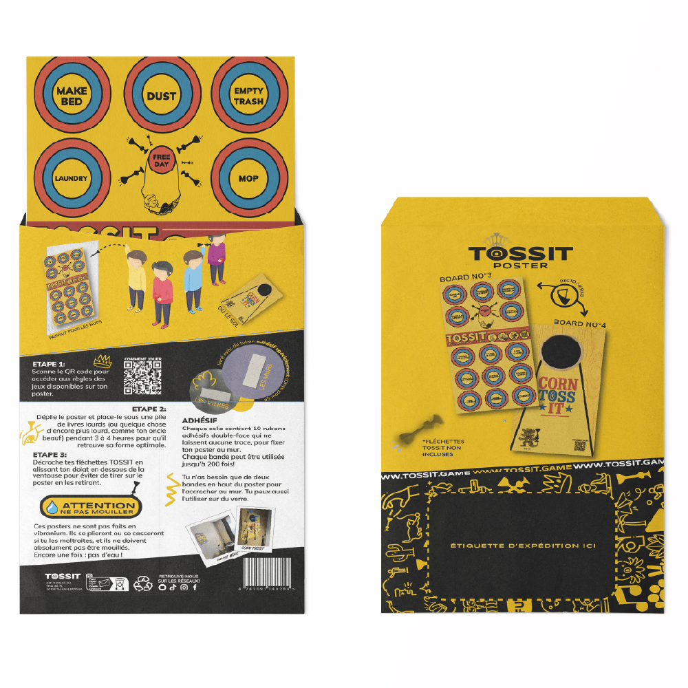Cornhole & Chore Game Tossit Poster (Double - Sided) - Tossit USA