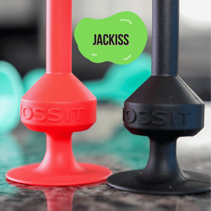 A colored dart touching the black jack dart