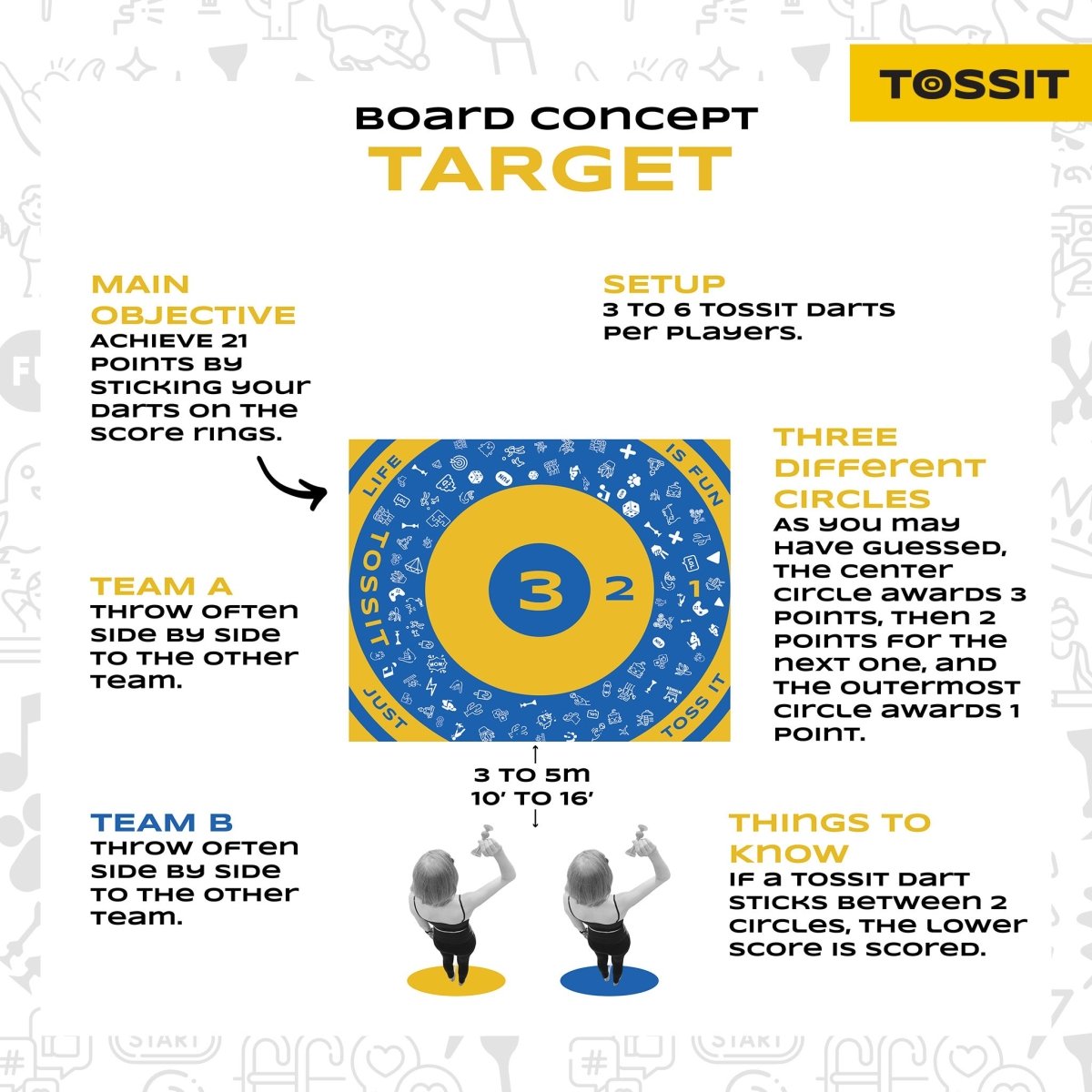 TOSSIT Family Board (2 Games in 1) - Tossit USA