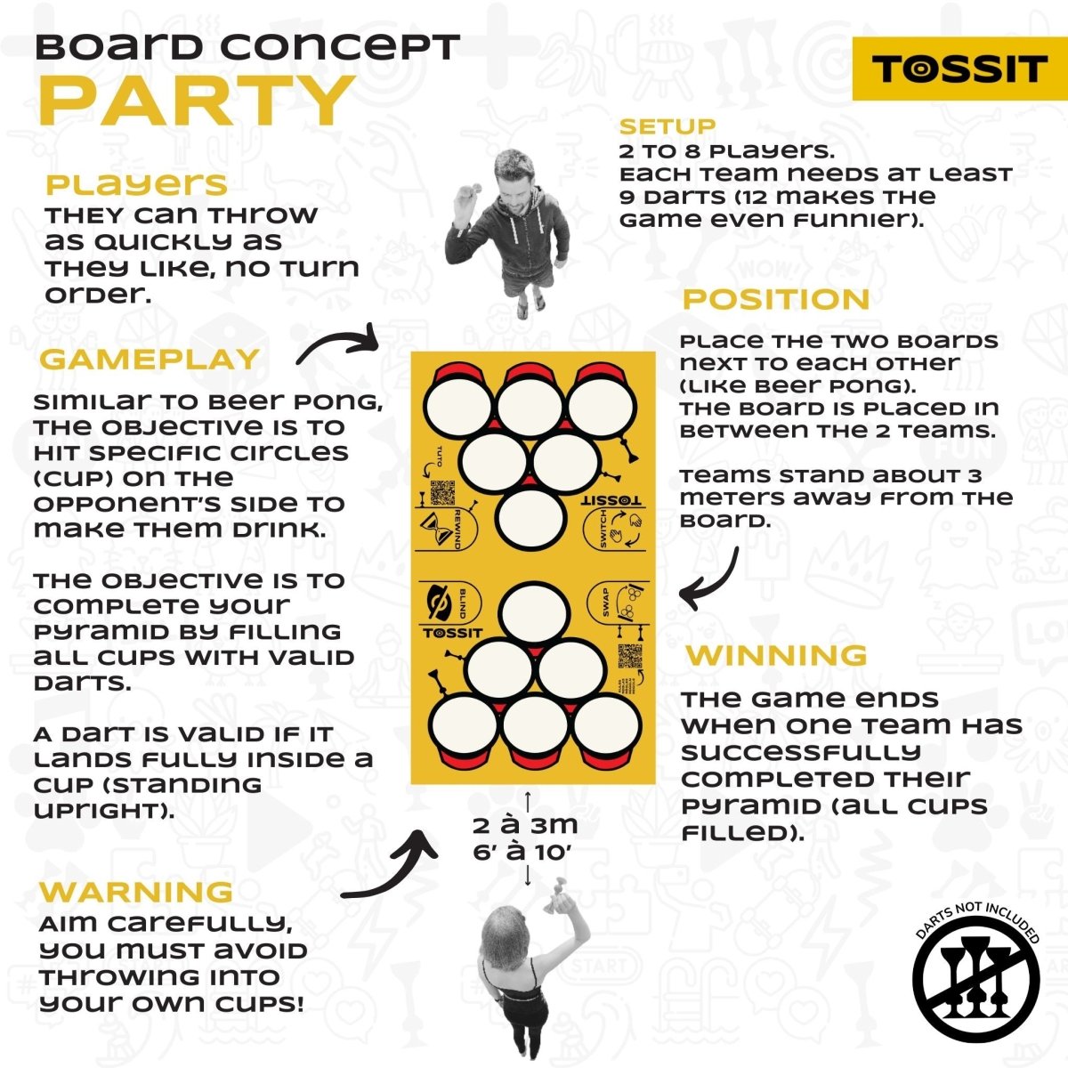 TOSSIT Party Board (3 Games in 1) - Tossit USA