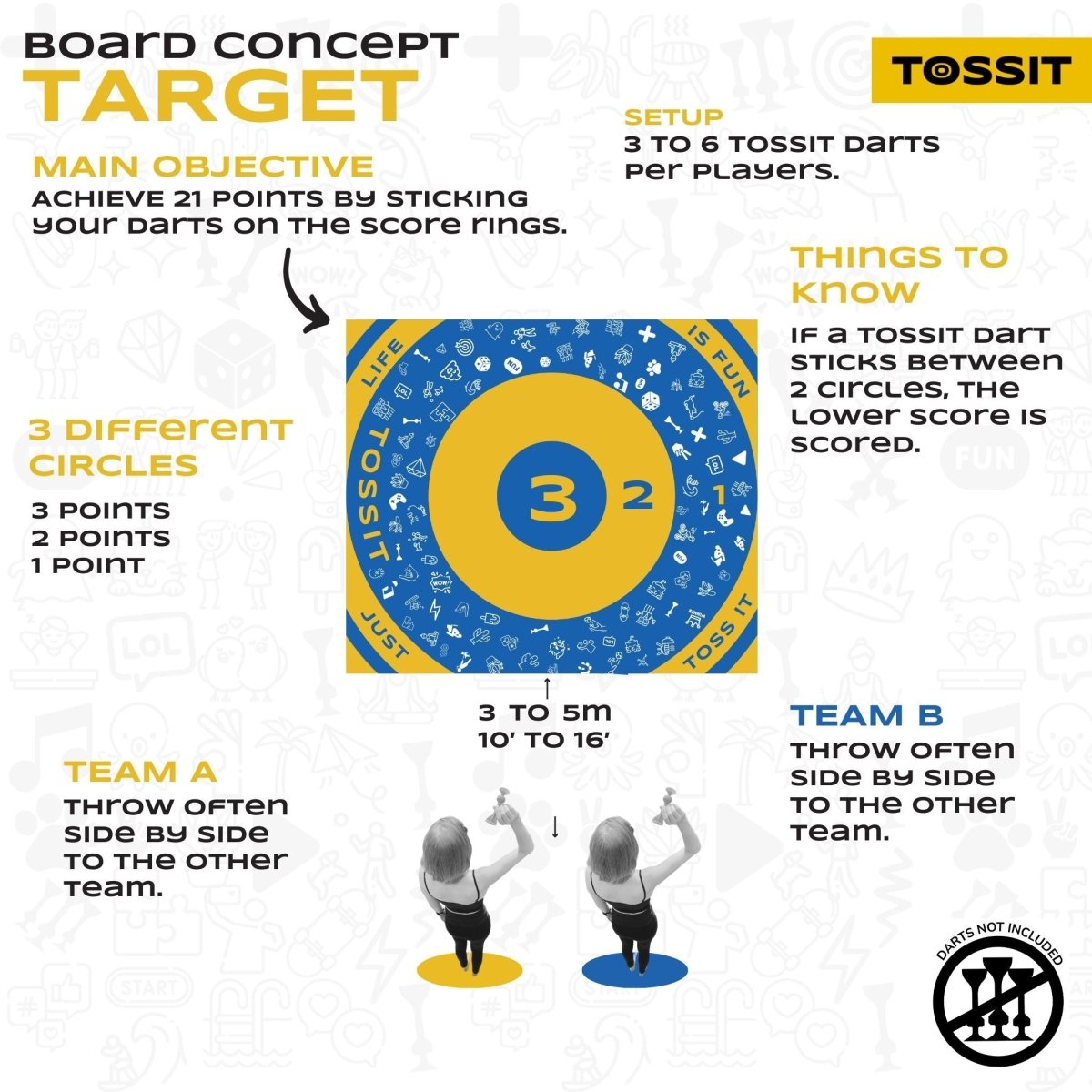 TOSSIT Party Board (3 Games in 1) - Tossit USA