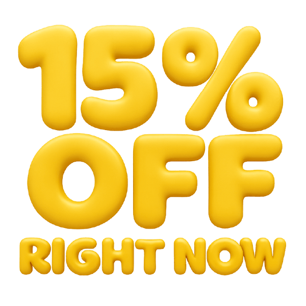 15% off right now, in gold 3D lettering